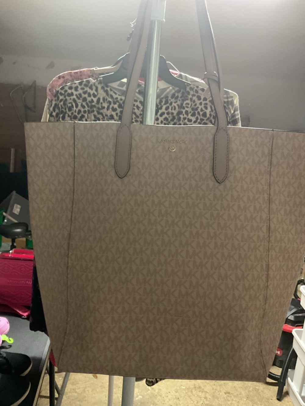 Michael Kors Taupe Signature Logo Tote